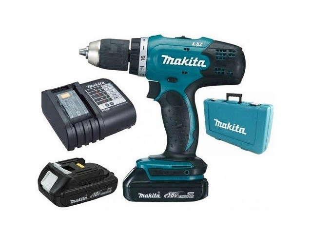 Аккум. дрель-шуруповерт MAKITA DDF 483 SYE в чем. (18.0 В, 2 акк., 1.5 А/ч Li-Ion, 2 скор., 40 Нм, шурупы до