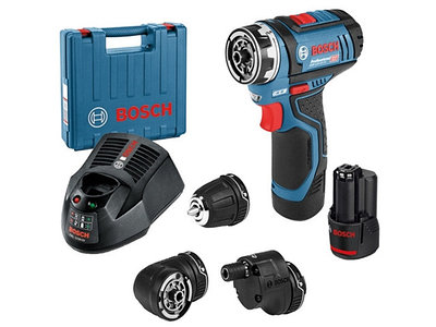 Аккум. дрель-шуруповерт BOSCH GSR 12V-15 FC в чем. + набор насадок (12.0 В, 1 акк., 2.0 А/ч Li-Ion, 2 скор., 30 Нм, шурупы до 7 мм)