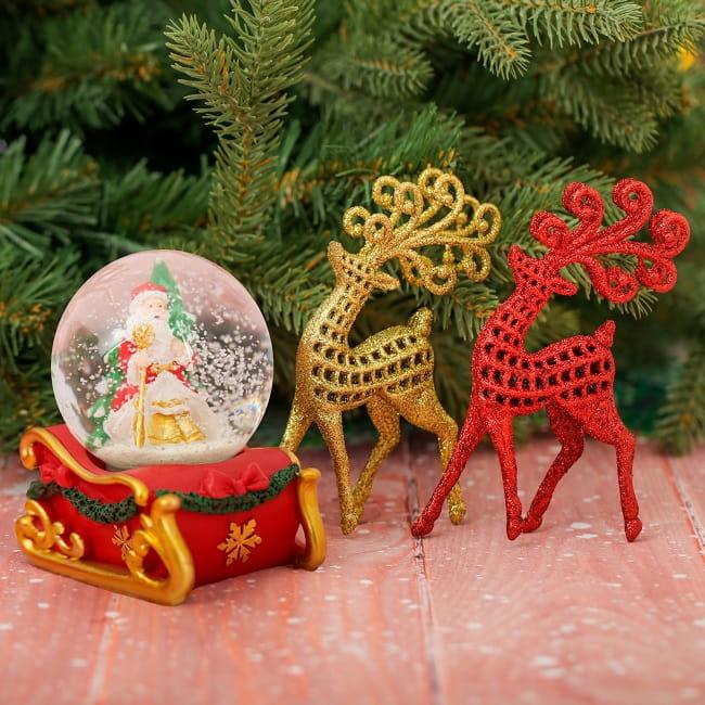 Подарочный новогодний набор «Олени» снежный шар + украшения - фото 2 - id-p92690073