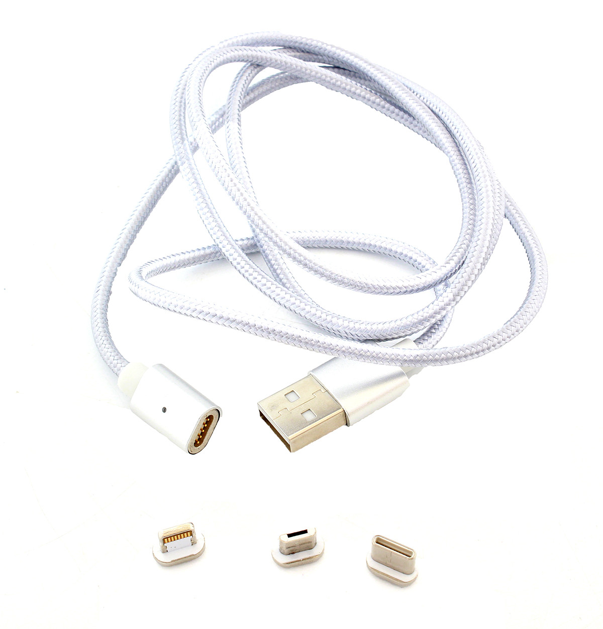 Кабель USB магнитный 3в1 усиленный SiPL серебристый - фото 3 - id-p92697655