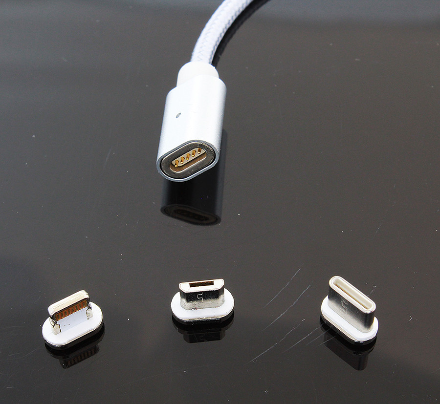 Кабель USB магнитный 3в1 усиленный SiPL серебристый - фото 5 - id-p92697655