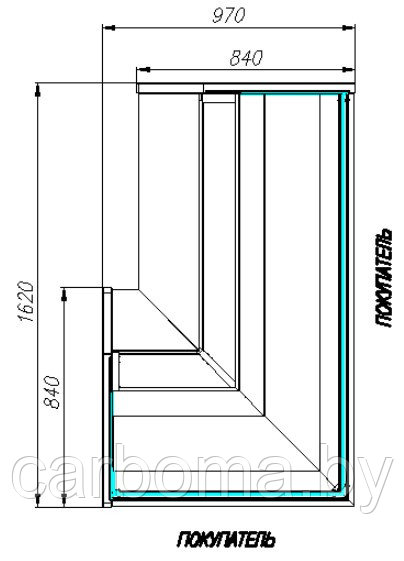Кондитерская витрина Carboma Vision KC82 SM-5 01 ( модуль правый) (0 +10) угловая внешняя - фото 3 - id-p82711321