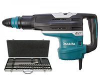 Перфоратор MAKITA HR 5212 C в чем. + набор оснастки (1510 Вт, 20.0 Дж, 2 реж., патрон SDS-MAX, вес 11.9 кг,