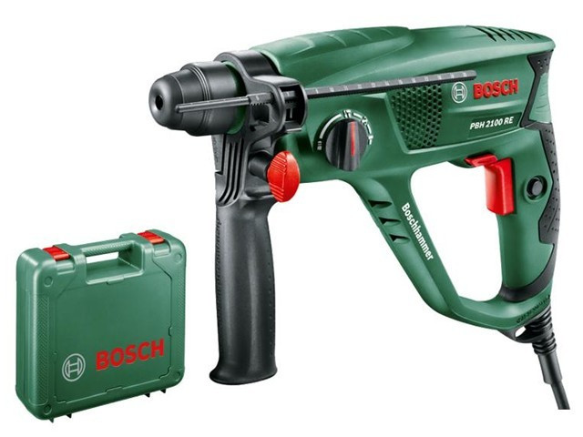 Перфоратор BOSCH PBH 2100 RE в чем. (550 Вт, 1.7 Дж, 3 реж., патрон SDS-plus, вес 2.2 кг) - фото 1 - id-p92712401