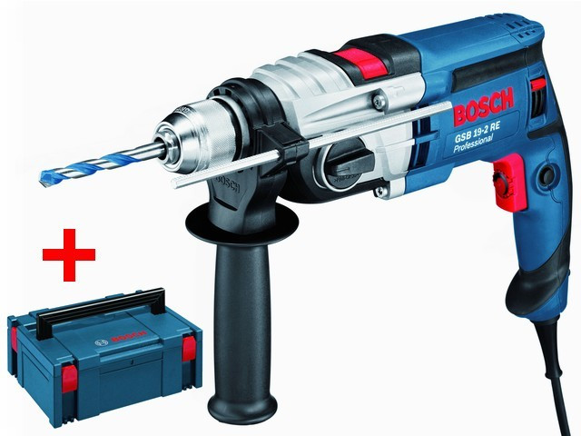 Дрель ударная BOSCH GSB 19-2 RE в чем. (850 Вт, патрон БЗП, 2 скор.)