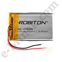 Аккумулятор литий-полимерный Li-Po (Li-Ion Pol) ROBITON LP383454 3.7В 800мАч PK1 (4х34x54мм), КНР - фото 1 - id-p92736478