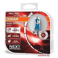 Автомобильные лампы H4 Osram Night Breaker Laser +150% (комплект 2 шт) 64193NL-HCB