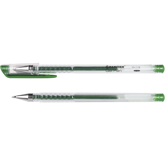Ручка гелевая зеленая Darvish корпус прозрачный - фото 1 - id-p80830506