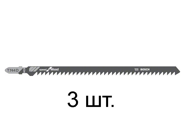 Пилка лобз. по дереву T744D (3 шт.) BOSCH (пропил прямой, грубый, быстрый рез) - фото 1 - id-p92765934
