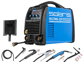 Полуавтомат сварочный Solaris MULTIMIG-228 (MIG-MMA-TIG) многофункц. (220В; Горелка MIG 3м, горелка TIG 4м, кабели 3м, доп.аксессуары)