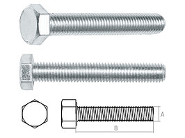 Болт М10х60 мм шестигр., цинк, кл.пр. 5.8, DIN 933 (20 шт в карт. уп.) STARFIX