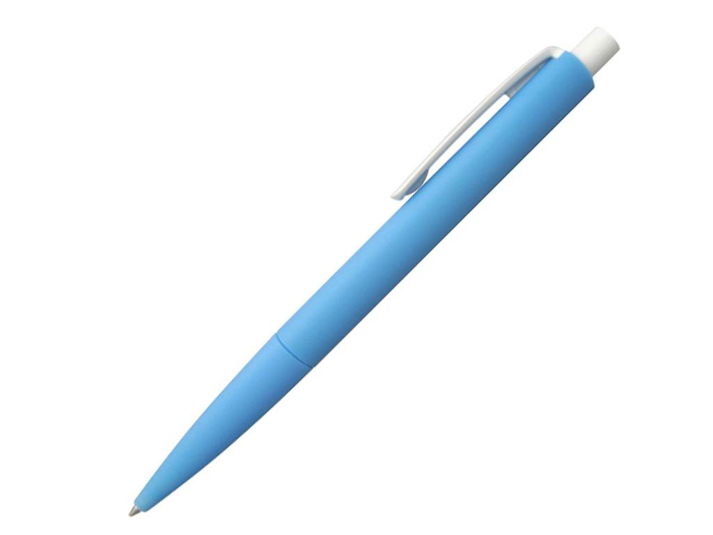 Ручка шариковая, пластик, софт тач, голубой/белый, Танго