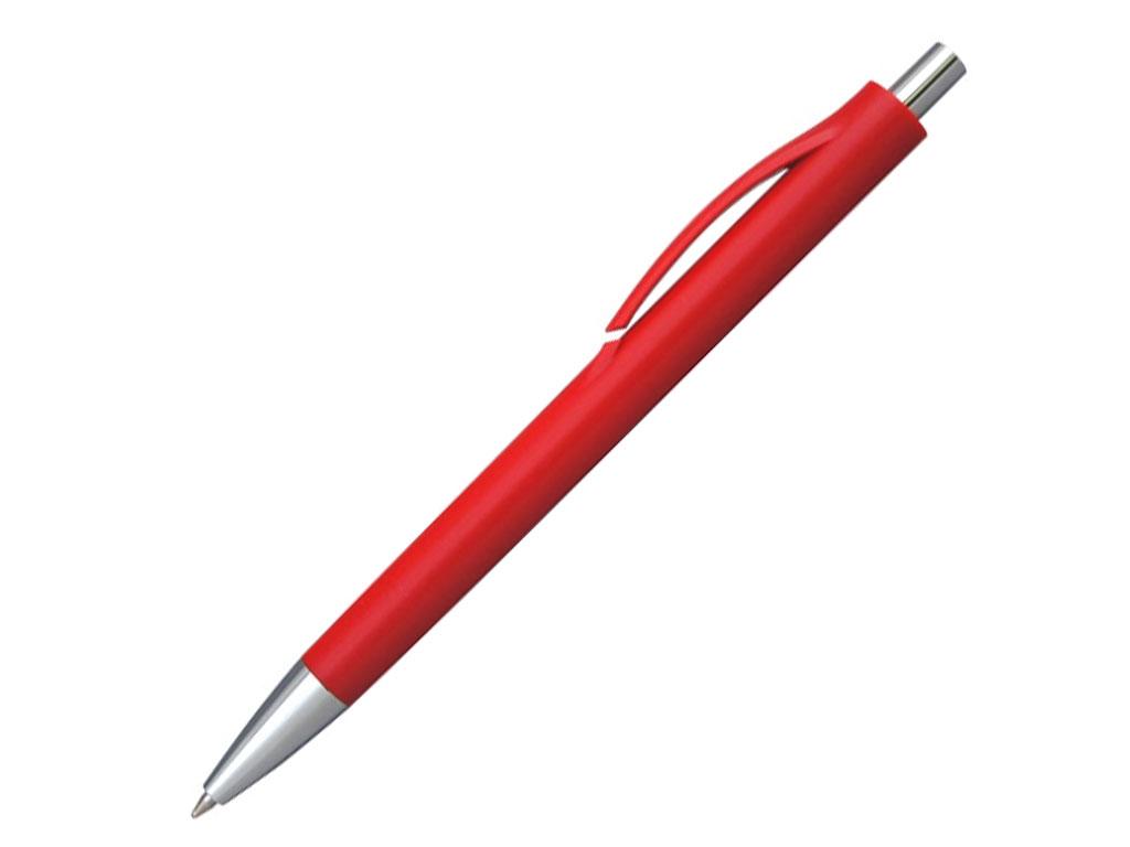 Ручка шариковая, пластик, красный/серебро