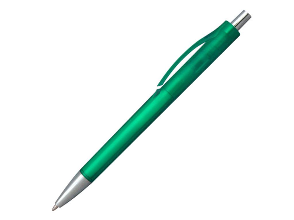Ручка шариковая, пластик, фрост, зеленый/серебро