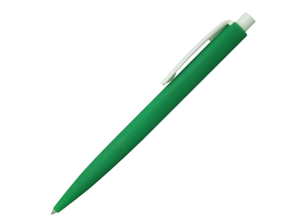 Ручка шариковая, пластик, софт тач, зеленый/белый 348, Танго