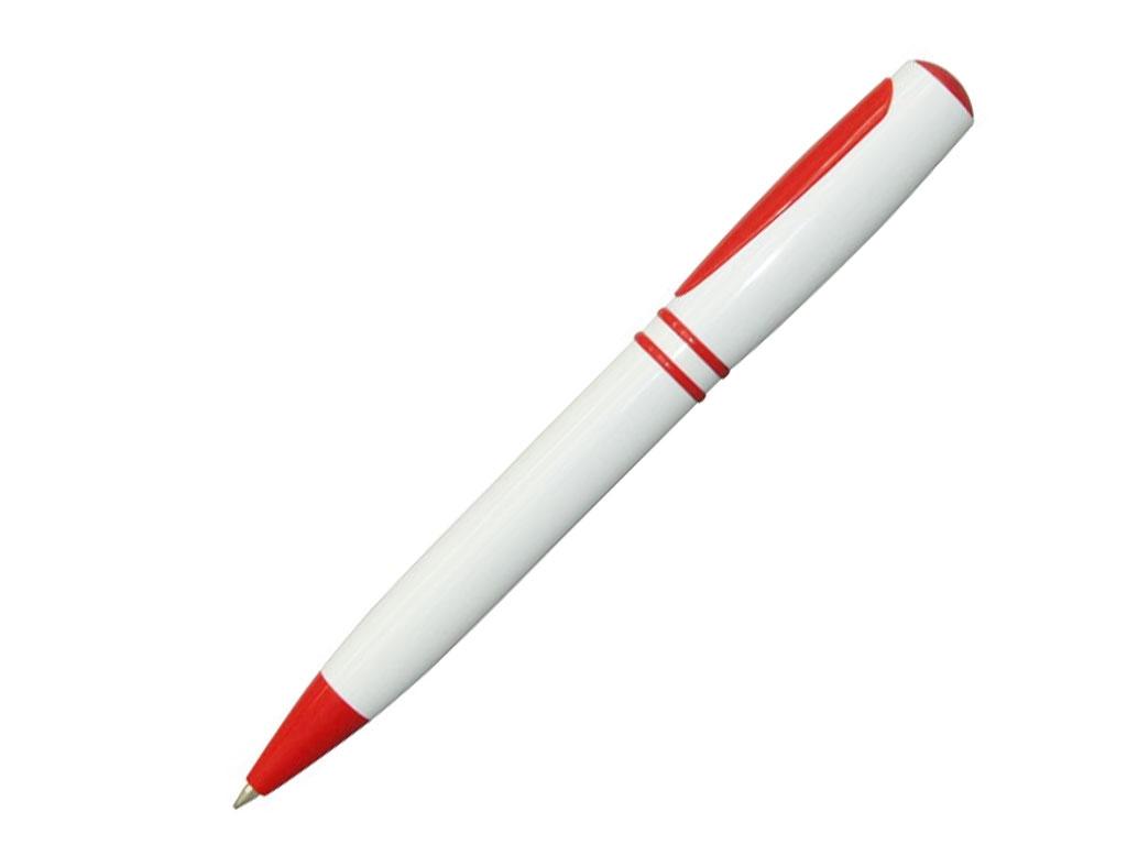 Ручка шариковая, пластик, белый/красный, фото 1