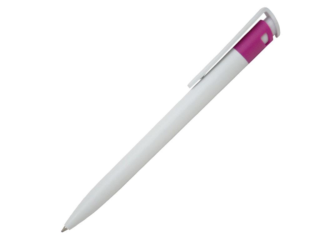Ручка шариковая, пластик, белый/розовый