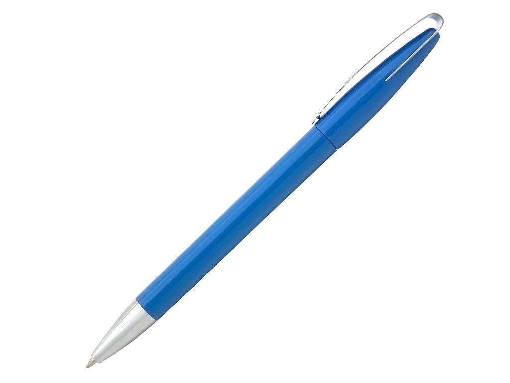 Ручка шариковая, пластик, металл, голубой/серебро