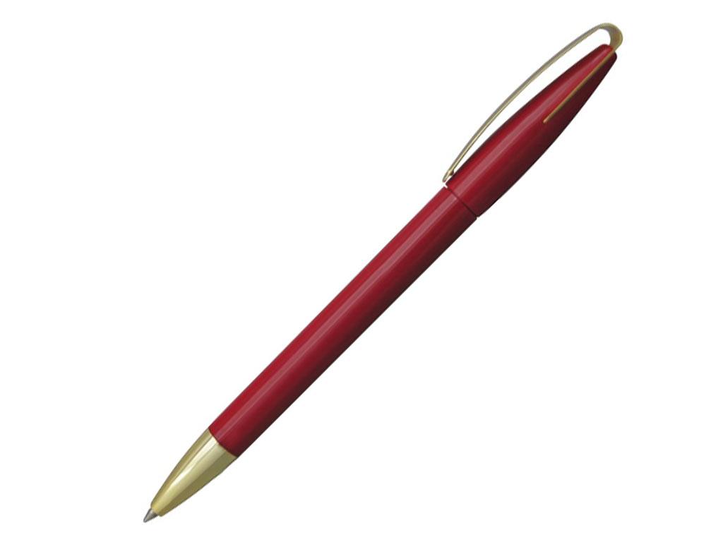 Ручка шариковая, пластик, металл, бордовый/золото