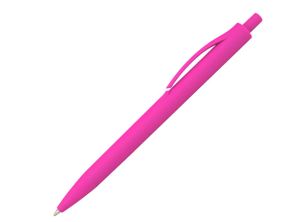Ручка шариковая, пластик, софт тач, розовый, фото 1