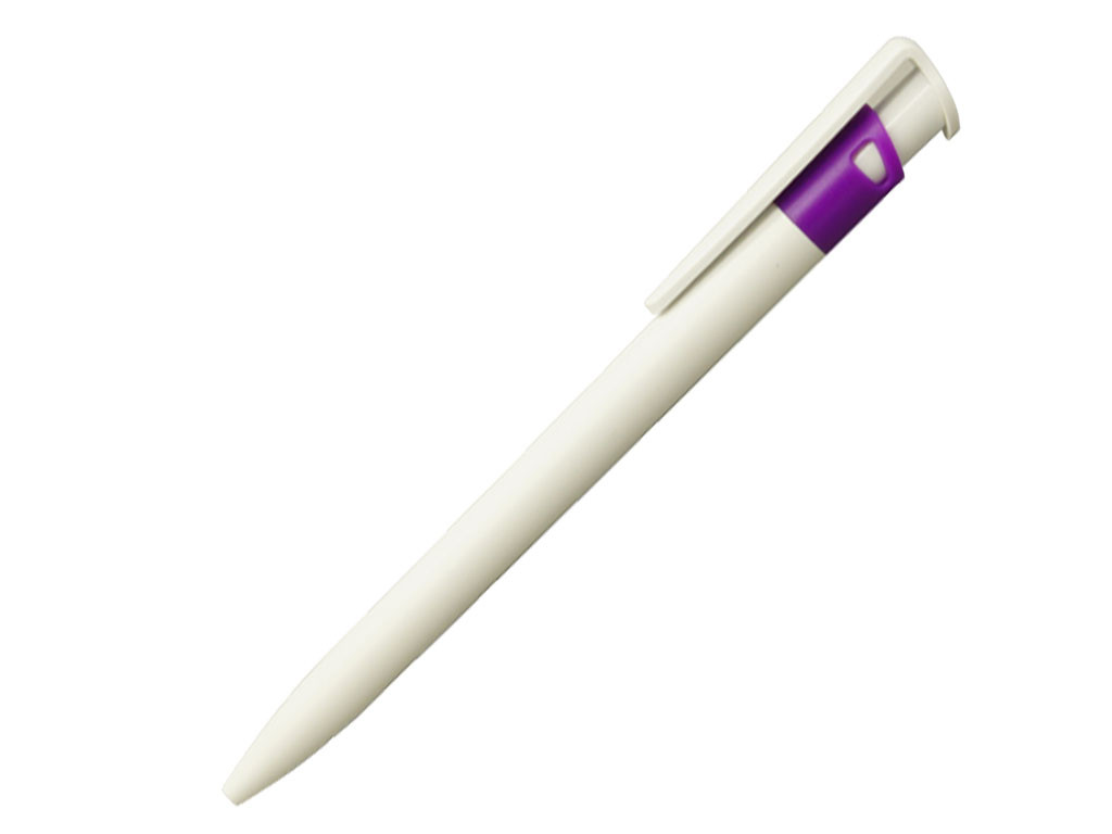 Ручка шариковая, пластик, белый/фиолетовый