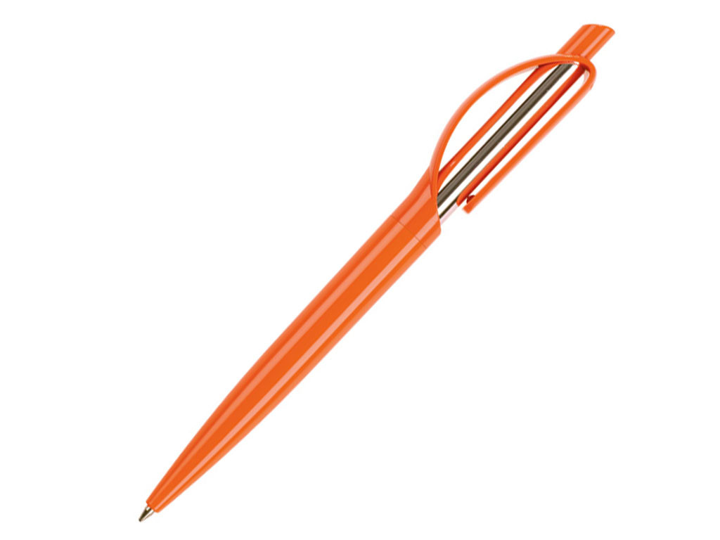 Ручка шариковая, пластик, оранжевый/серебро, DOPPIO, фото 1