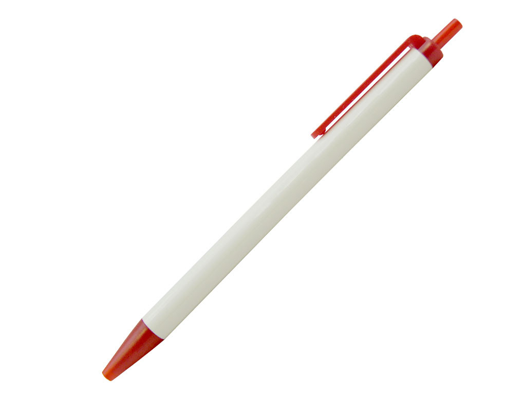 Ручка шариковая, пластик,  белый/красный