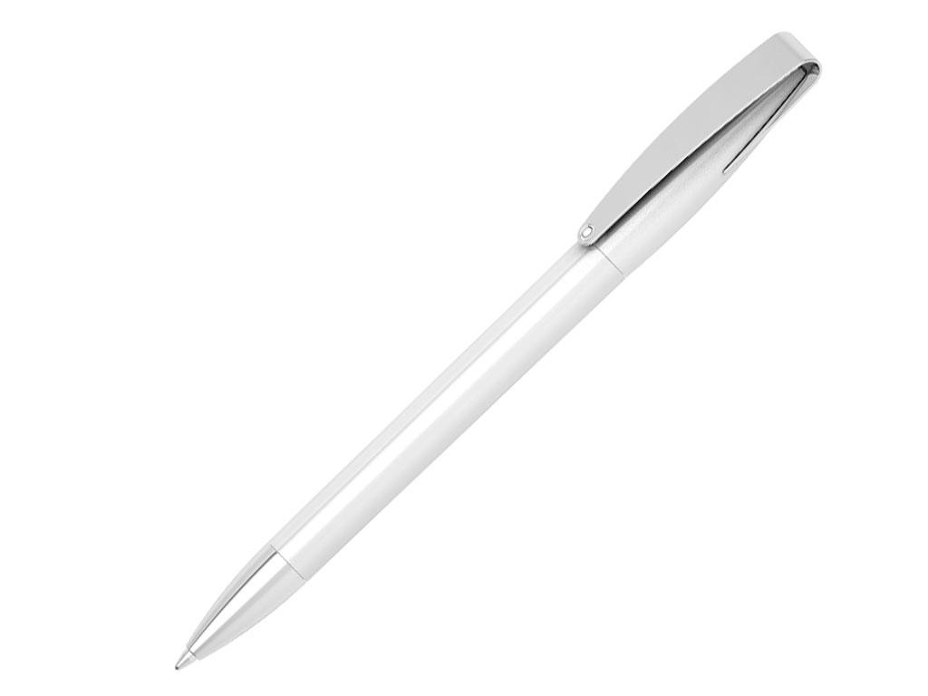 Ручка шариковая, автоматическая, пластик, металл, белый/серебро, Cobra