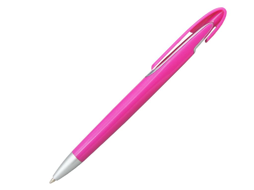 Ручка шариковая, пластик, розовый/серебро