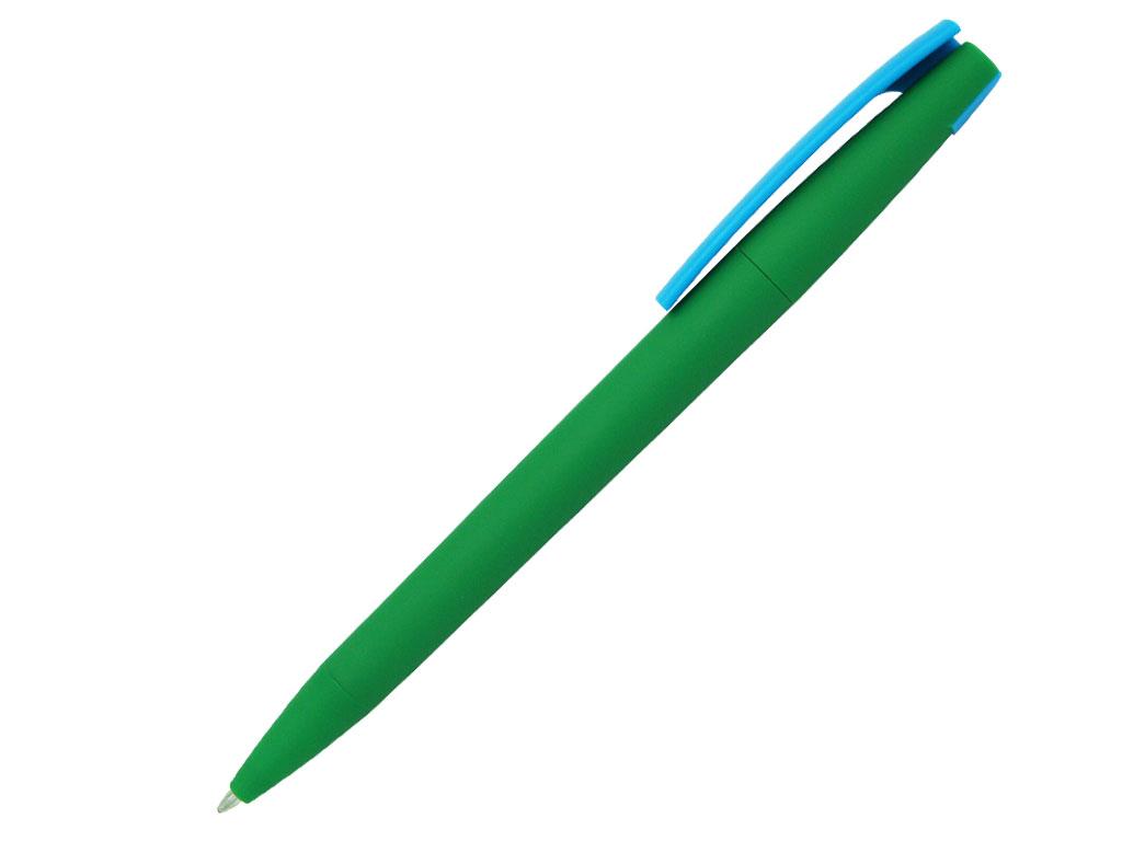 Ручка шариковая, пластик, софт тач, зеленый/голубой, Z-PEN