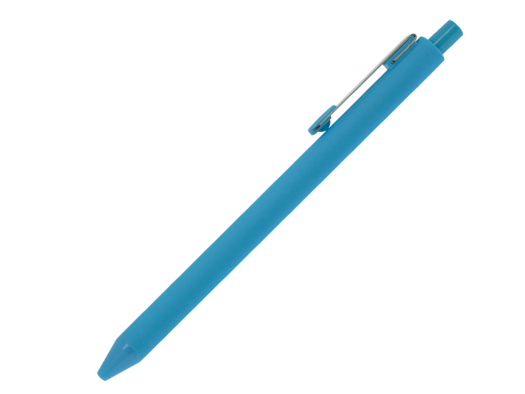 Ручка шариковая, пластик, софт тач, голубой/серебро, INFINITY, фото 1
