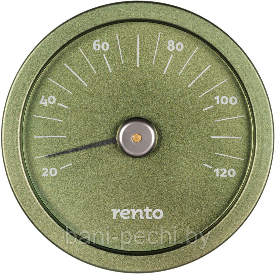 Термометр алюминиевый круглый для сауны RENTO, хвоя - фото 1 - id-p92790133