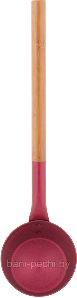 Черпак алюминиевый RENTO с бамбуковой ручкой для сауны, клюква - фото 1 - id-p92790137