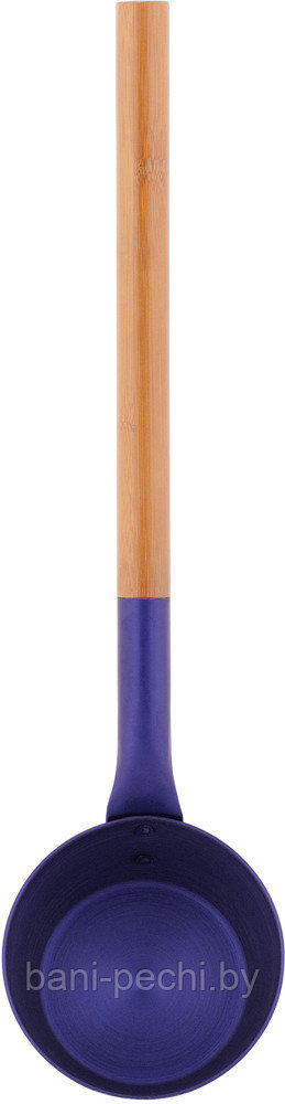 Черпак алюминиевый RENTO с бамбуковой ручкой для сауны, черника - фото 1 - id-p92790142