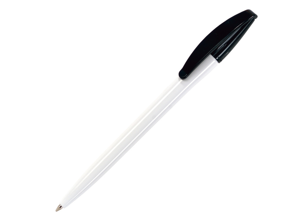 Ручка шариковая, пластик, белый/черный, SLIM
