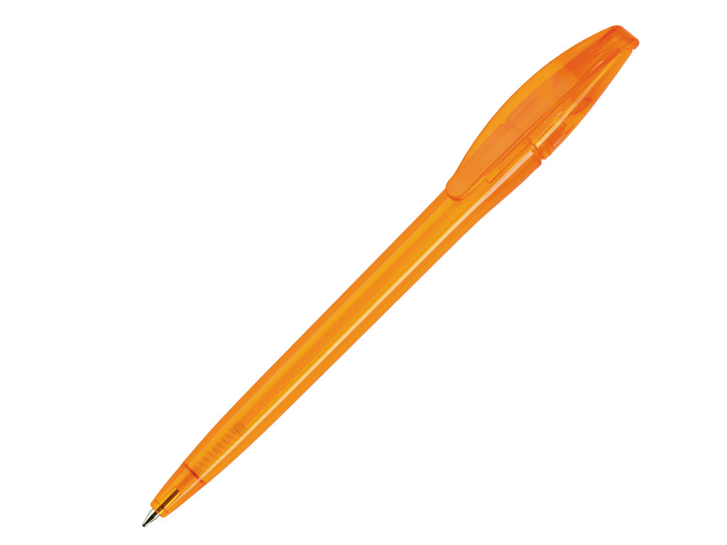 Ручка шариковая, пластик, оранжевый, прозрачный SLIM