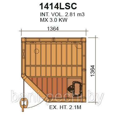 Сауна в сборе SAWO 1414LSC интерьер CLASSIC ель без оборудования - фото 3 - id-p92790275