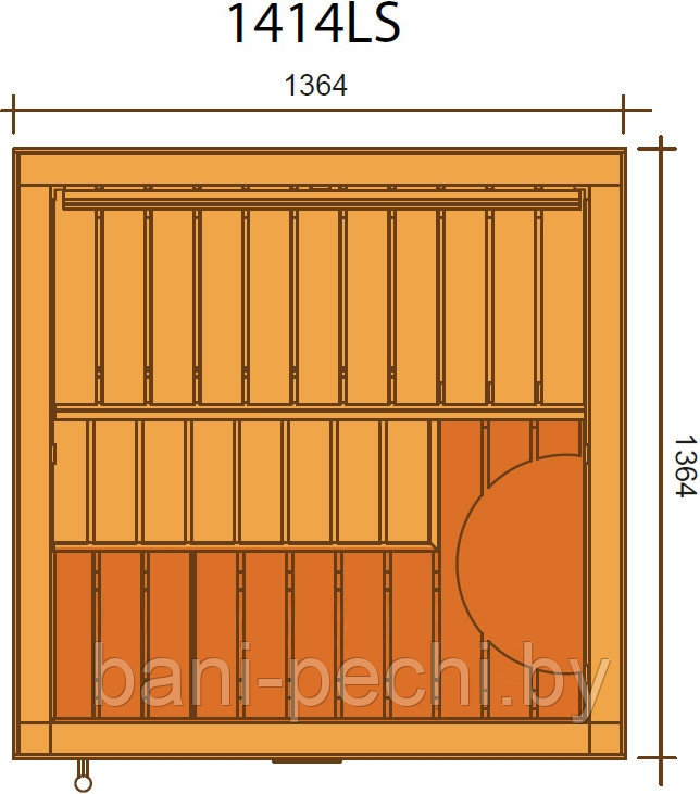 Сауна в сборе SAWO Glass Front 1414LS интерьер CLASSIC кедр без оборудования - фото 3 - id-p92790285