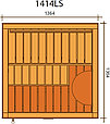 Сауна в сборе SAWO Glass Front 1414LS интерьер CLASSIC ель без оборудования, фото 3