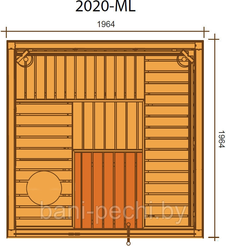 Сауна в сборе SAWO Glass Front 2020ML интерьер CLASSIC ель без оборудования - фото 3 - id-p92790293