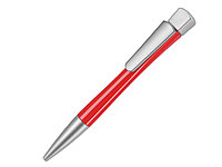 Ручка шариковая, пластик, красный, серебро Lenox