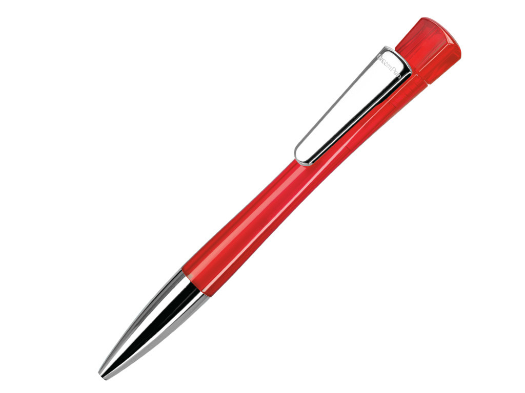 Ручка шариковая, пластик, прозрачный, красный Lenox