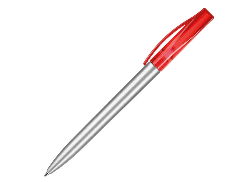 Ручка шариковая, пластик, красный/серебро Smart