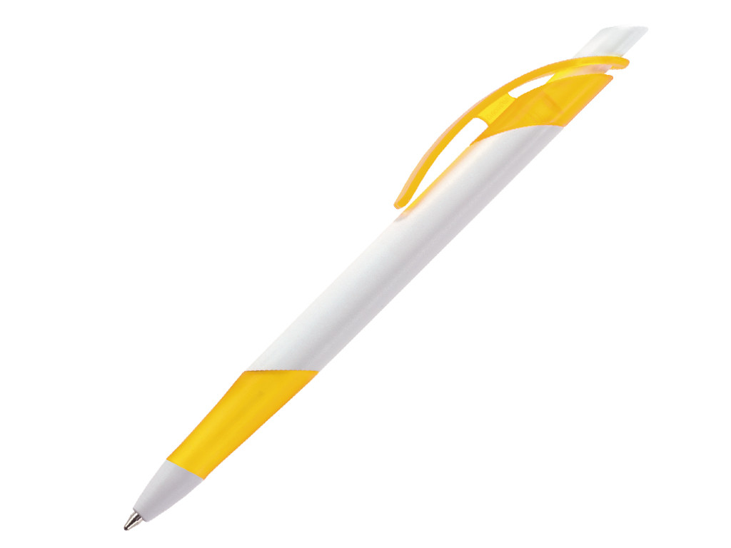 Ручка шариковая, пластик, белый/желтый Lotus