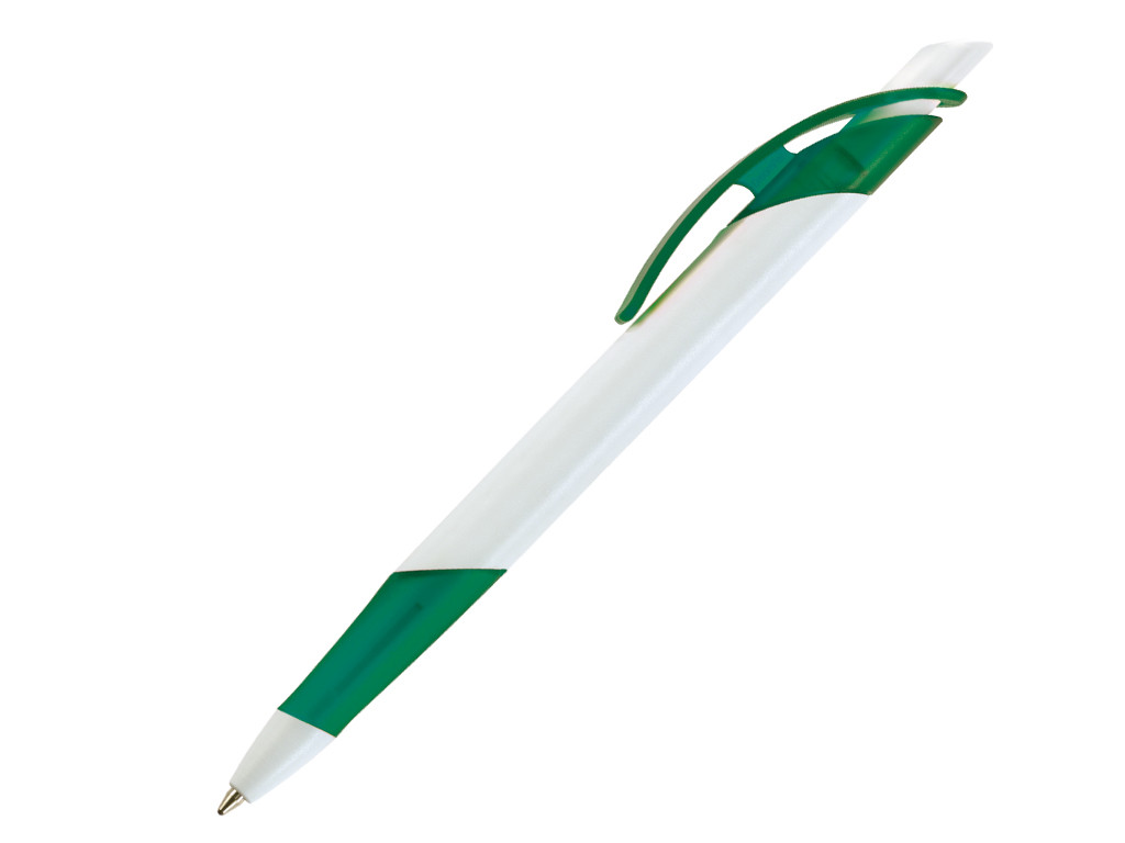 Ручка шариковая, пластик, белый/зеленый Lotus