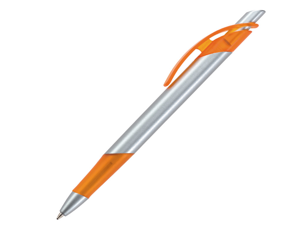 Ручка шариковая, пластик, серебро/оранжевый Lotus