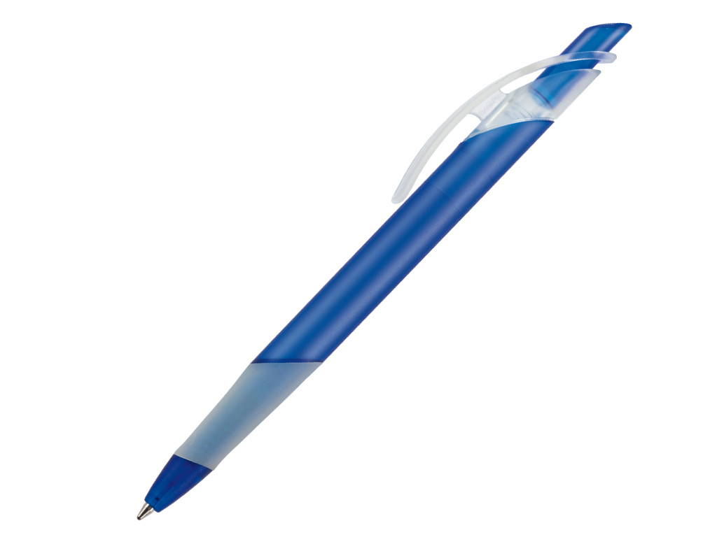 Ручка шариковая, пластик, синий, прозрачный Lotus