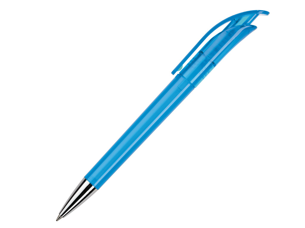 Ручка шариковая, пластик, голубой, прозрачный Focus