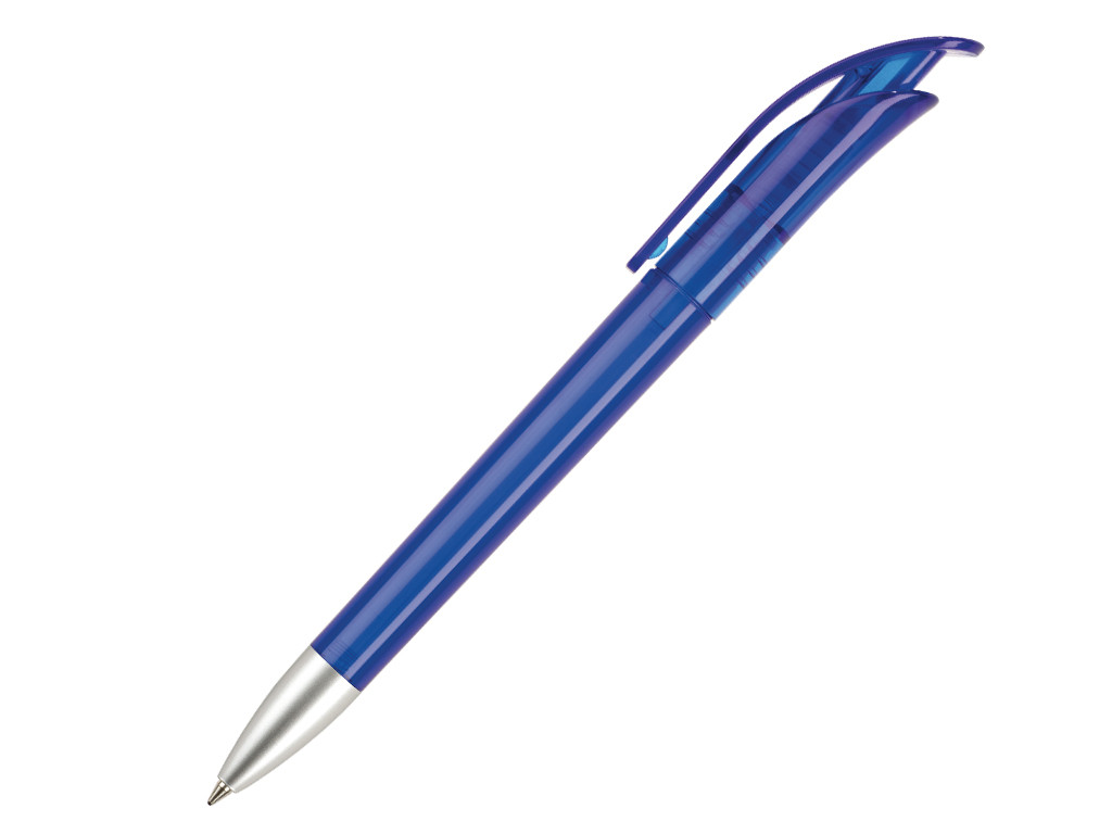 Ручка шариковая, пластик, синий, прозрачный Focus