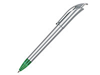 Ручка шариковая, пластик, серебро/зеленый Focus